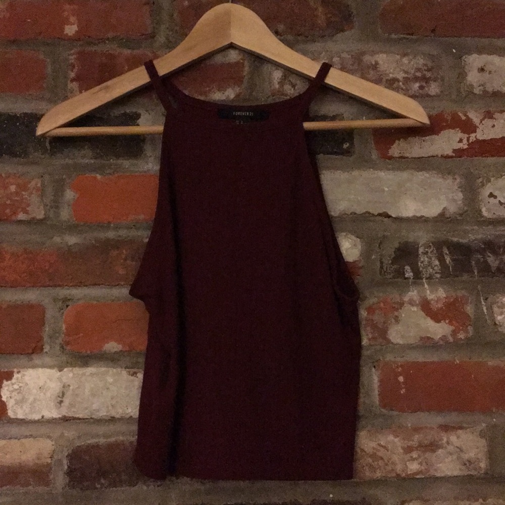 Maroon crop top forever 21